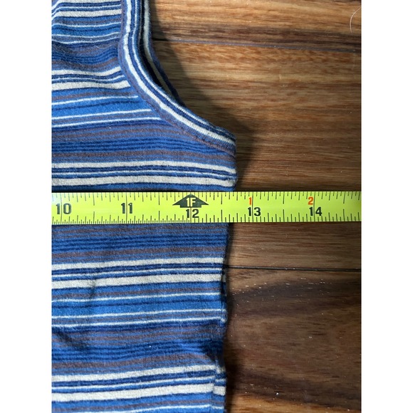 Wet Seal Y2K Striped Lace Up Tank Top Women's Sleeveless Casual Blue Brown Small - Picture 4 of 8